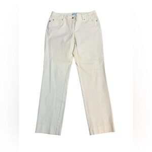 J. McLaughlin Women’s Straight Leg Jeans Off-White Classic Denim Sz 6 Minimalist